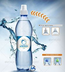 矿泉水瓶产品包装PSD模板
