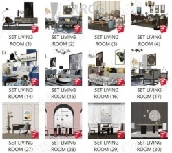 53组高质量客厅与厨房3D模型合集 Sketchup专用