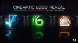 超酷霓虹灯闪烁Logo演绎动画AE模板