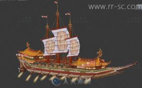 超豪华复古帆船3D模型