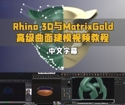 【中文字幕】Rhino 3D与MatrixGold高级曲面建模视频教程
