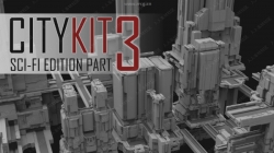 未来科幻城市大楼建筑群场景3D模型合集第三季