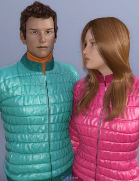DAZ3D秋季夹克羽绒服服装展示3D模型合辑