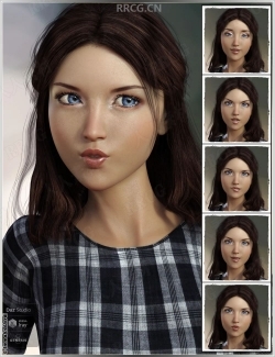 女性人物搞怪可爱表情3D模型合集