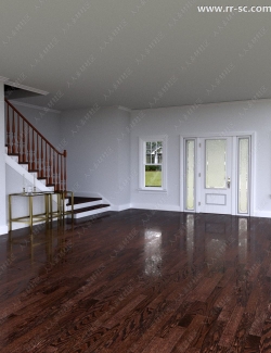 豪华房子地面墙壁楼梯室内设计渲染场景3D模型