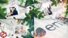 清新时尚的圣诞节公司宣传幻灯片相册动画AE模板Videohive Christmas Slideshow 19...
