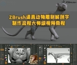 ZBrush逼真动物雕刻解剖学制作流程大师级视频教程