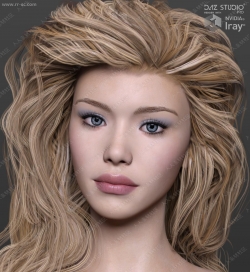 大方美丽长发露西拉多组妆容发型姿势3D模型