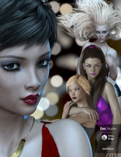 美丽个性不同发型肤色妖娆姿势女性角色3D模型合集