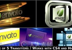 5组三维Logo标志转场特效包装动画AE模板 Videohive Broadcast Logo Transition Pac...