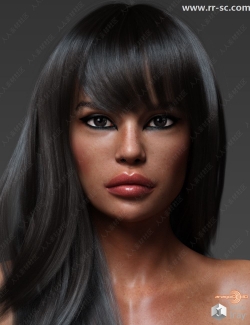 10种眼唇妆指甲颜色多种发型女性3D模型