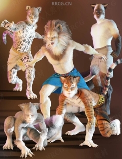 人形雄性猫类角色3D模型合集