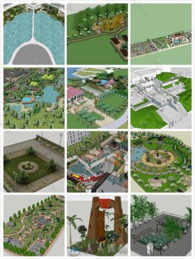 （求加精）sketchup模型 ——80个公园46个广场合计10个G