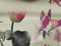 水墨荷花竹子中国风LED背景视频素材