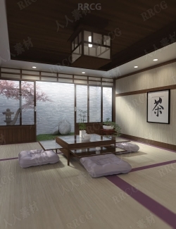 日式装修风格餐厅茶馆室内设计3D模型合集