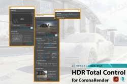 HDR Total Control Corona照明渲染HDRI控制3dsmax脚本插件V1.8版