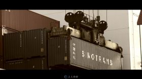 码头指挥吊车货运视频素材