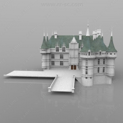干净豪华城堡别墅酒店建筑景观3D模型合集