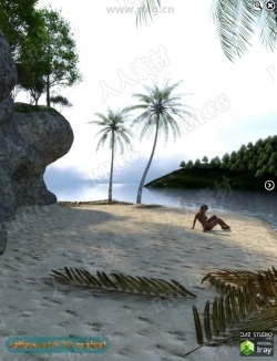热带沙滩海滩度假自然景观3D模型合集