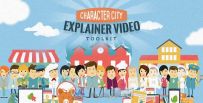 卡通城市生活包装动画AE模板 Videohive Mega Explainer toolkit Character city 13...
