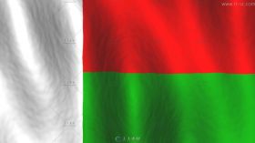 马达加斯颜色组合的国旗飘舞展示高清视频素材