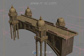 超精细黄金石桥游戏场景3D模型