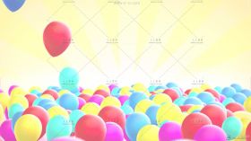 色彩缤纷的气球升空背景视频素材