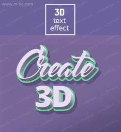 3D效果阴影动画文字特效PSD模版