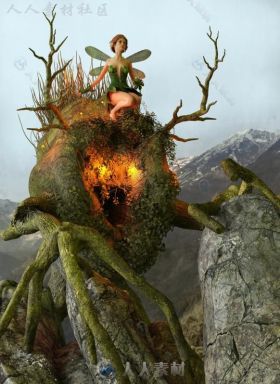 恐怖的自然树木精灵姿势3D模型合辑