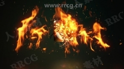 火焰燃烧消防标志LOGO动画演绎AE模板