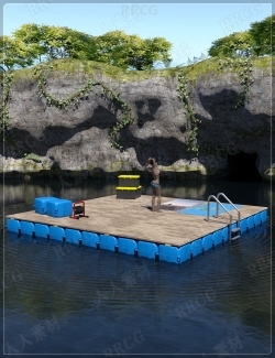 田园筏子和泻湖幽静环境场景3D模型合集