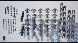 112组中世纪盔甲头盔皮靴服饰Unreal Engine游戏素材资源