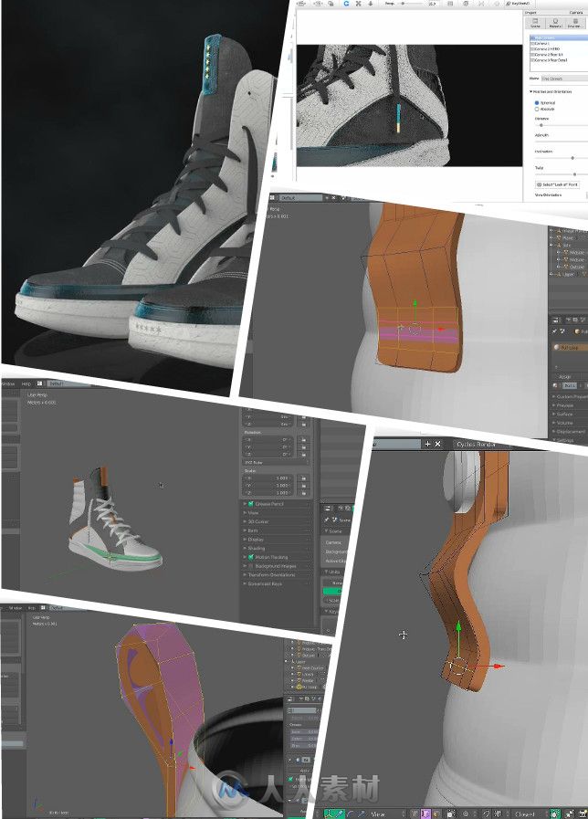 Blender与KeyShot概念设计休闲鞋制作训练视频教程