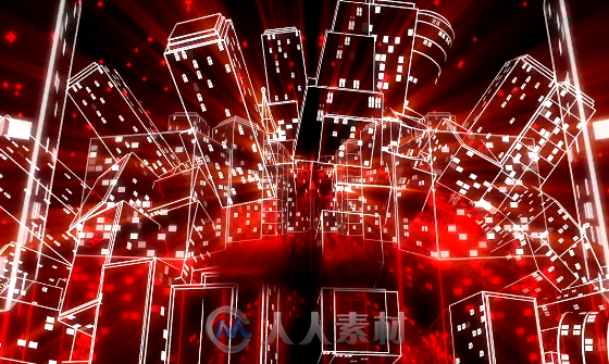 动感舞蹈3D线条城市LED大屏幕背景慢摇DJ酒吧视频素材