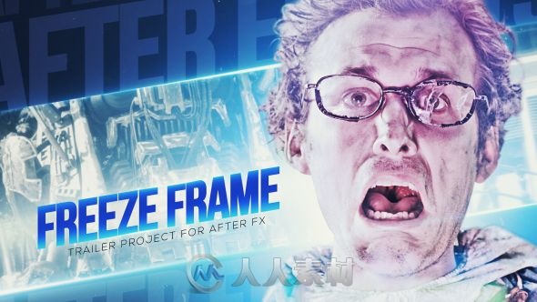 超级影视游戏冻结结构角色介绍展示动画AE模板 Videohive Freeze Frame Trailer 524016