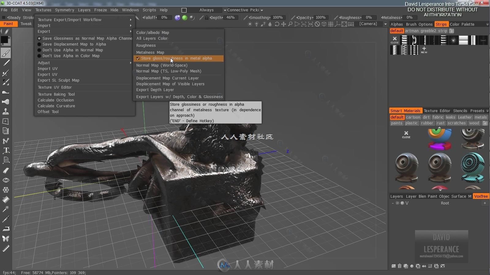 3DCoat雕刻模型核心技术训练视频教程 GUMROAD INTRO TO 3D COAT BY DAVID LESPERANCE