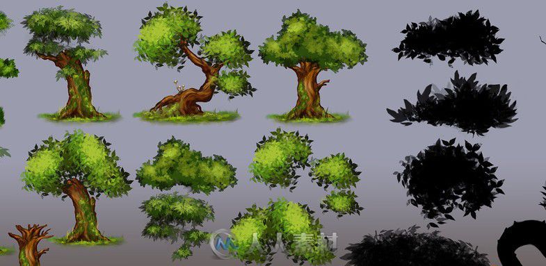 Painted 2D Forest 1.0 - 手绘风格的2D森林图集