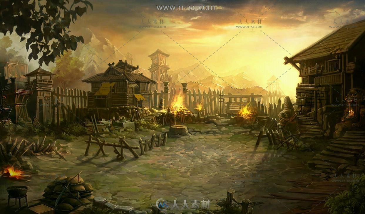 Q版中国古风横版地图游戏场景素材
