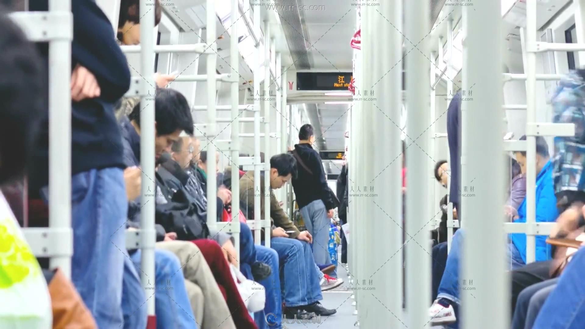 城市地铁人流高清实拍视频素材