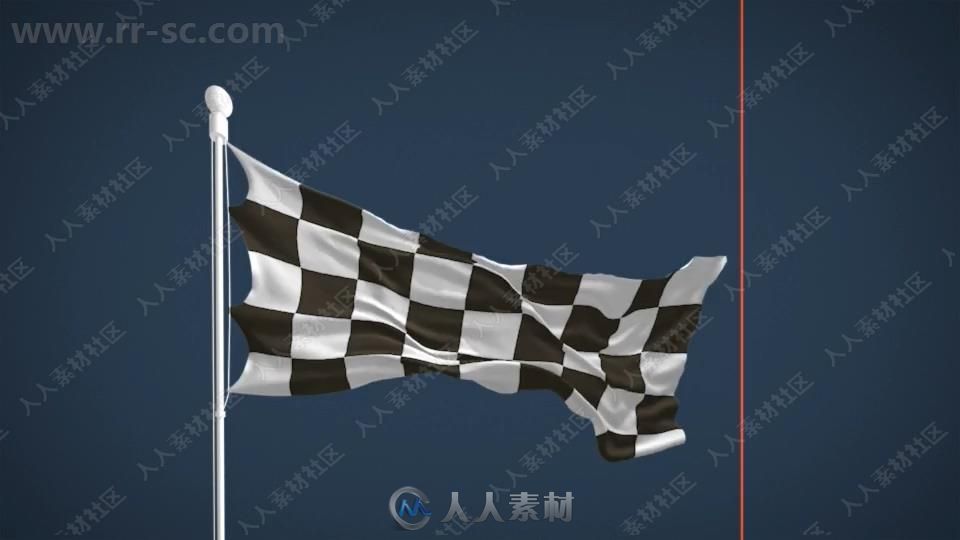3D旗帜国旗丝带飘扬包装动画AE模板