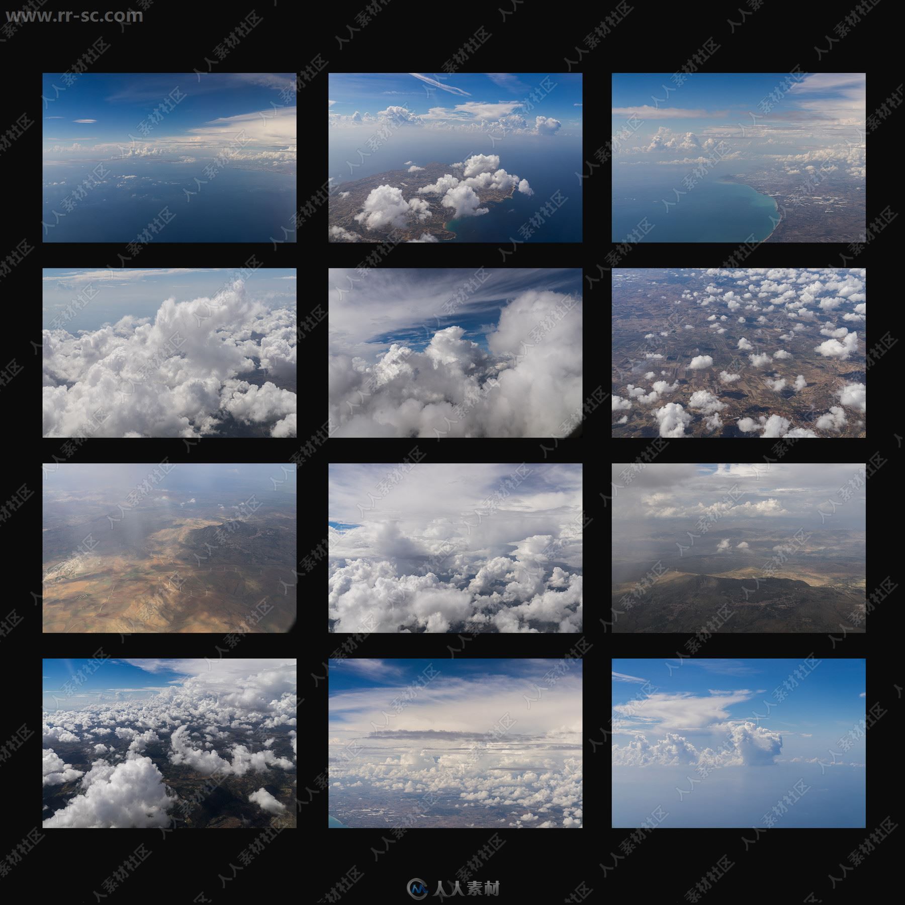 68组高质量6K分辨率天空云朵图片平面素材合集