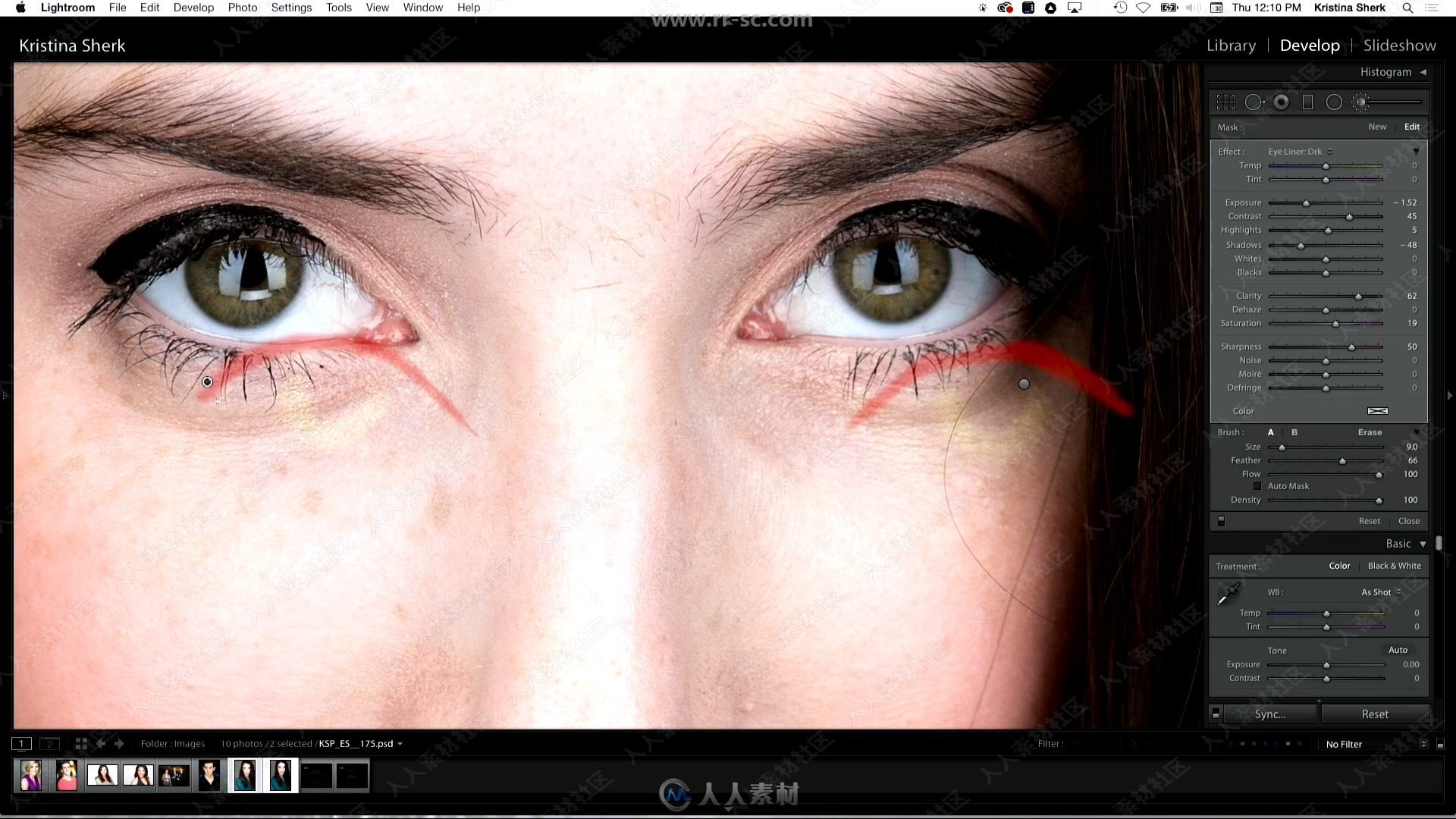 Lightroom肖像照片修饰美肤工作流程视频教程