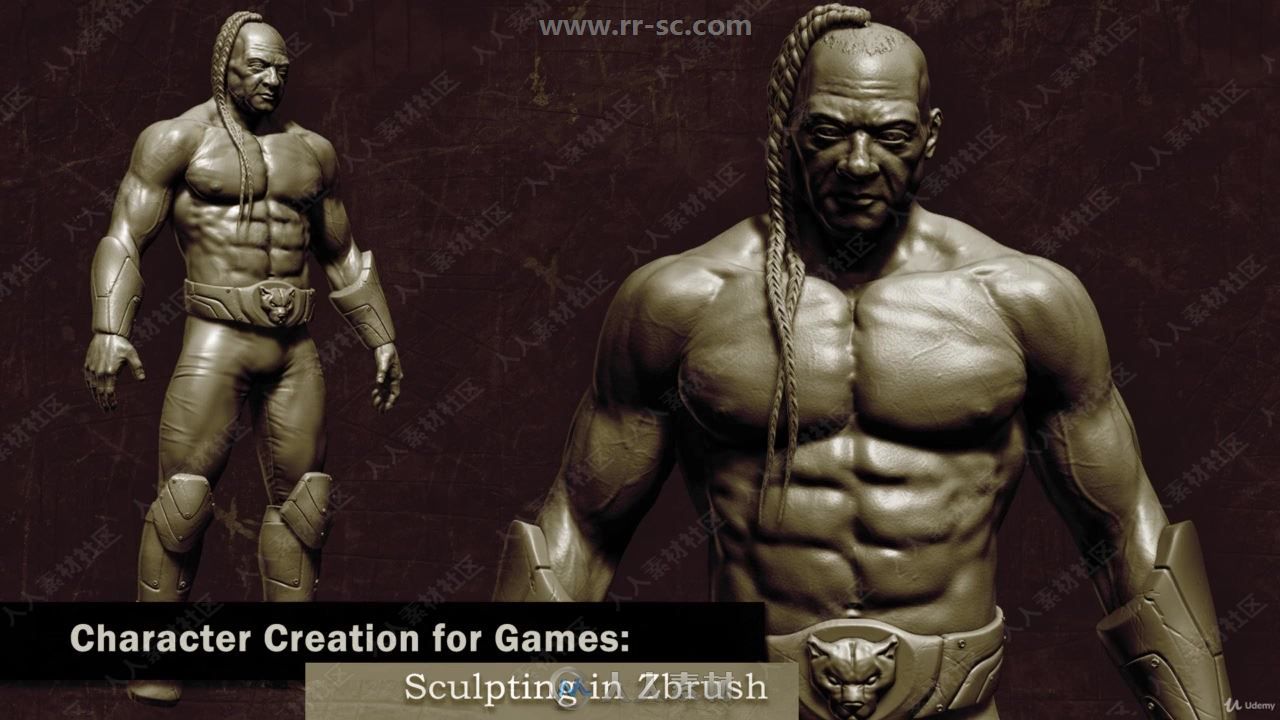 ZBrush游戏人物角色实例雕刻训练视频教程