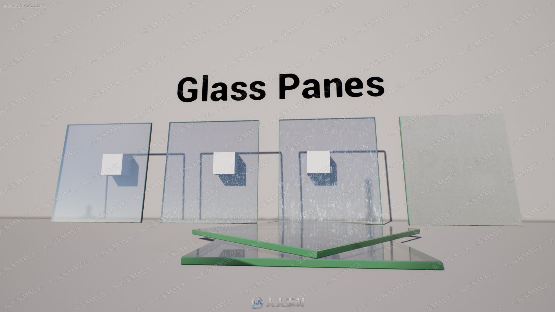 六组不同颜色玻璃透明半透明材料UE4游戏素材资源