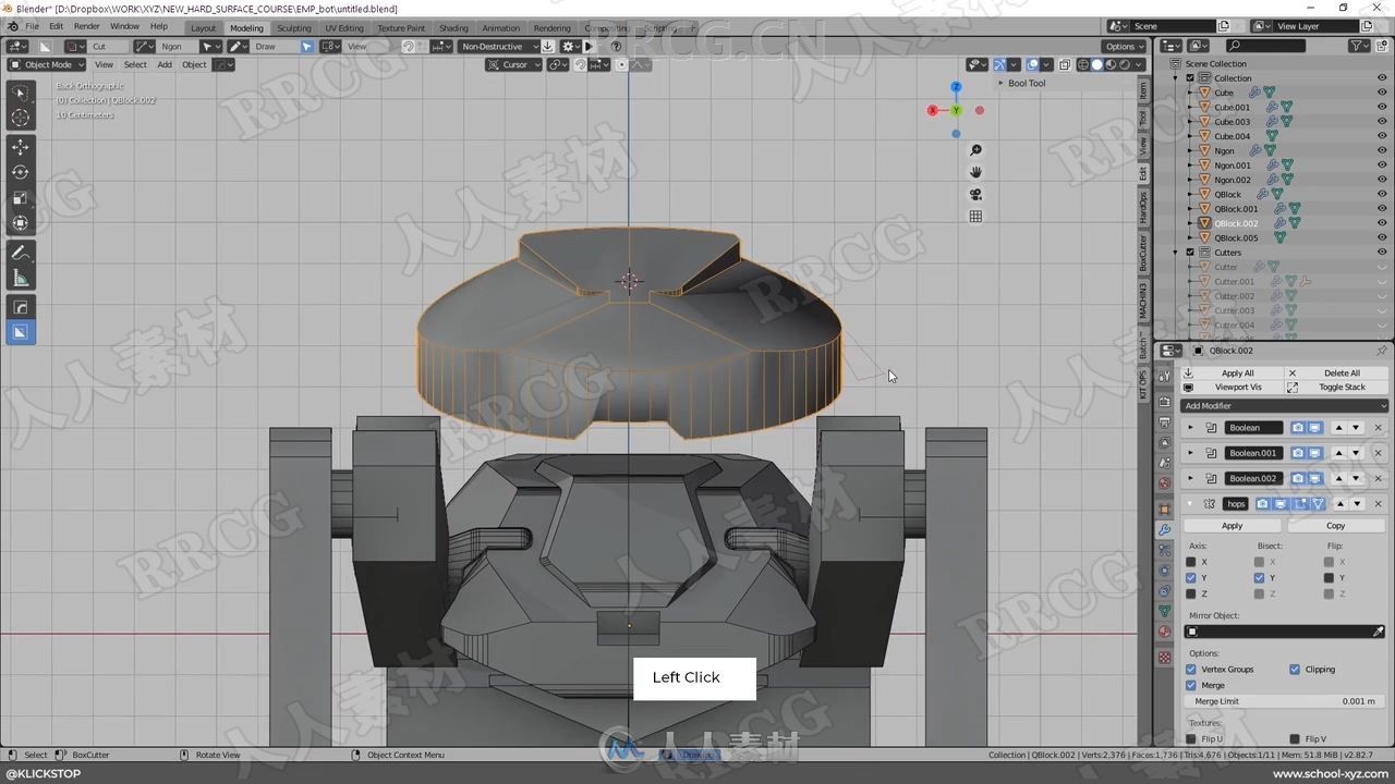 科幻机甲硬表面建模数字雕刻制作视频教程