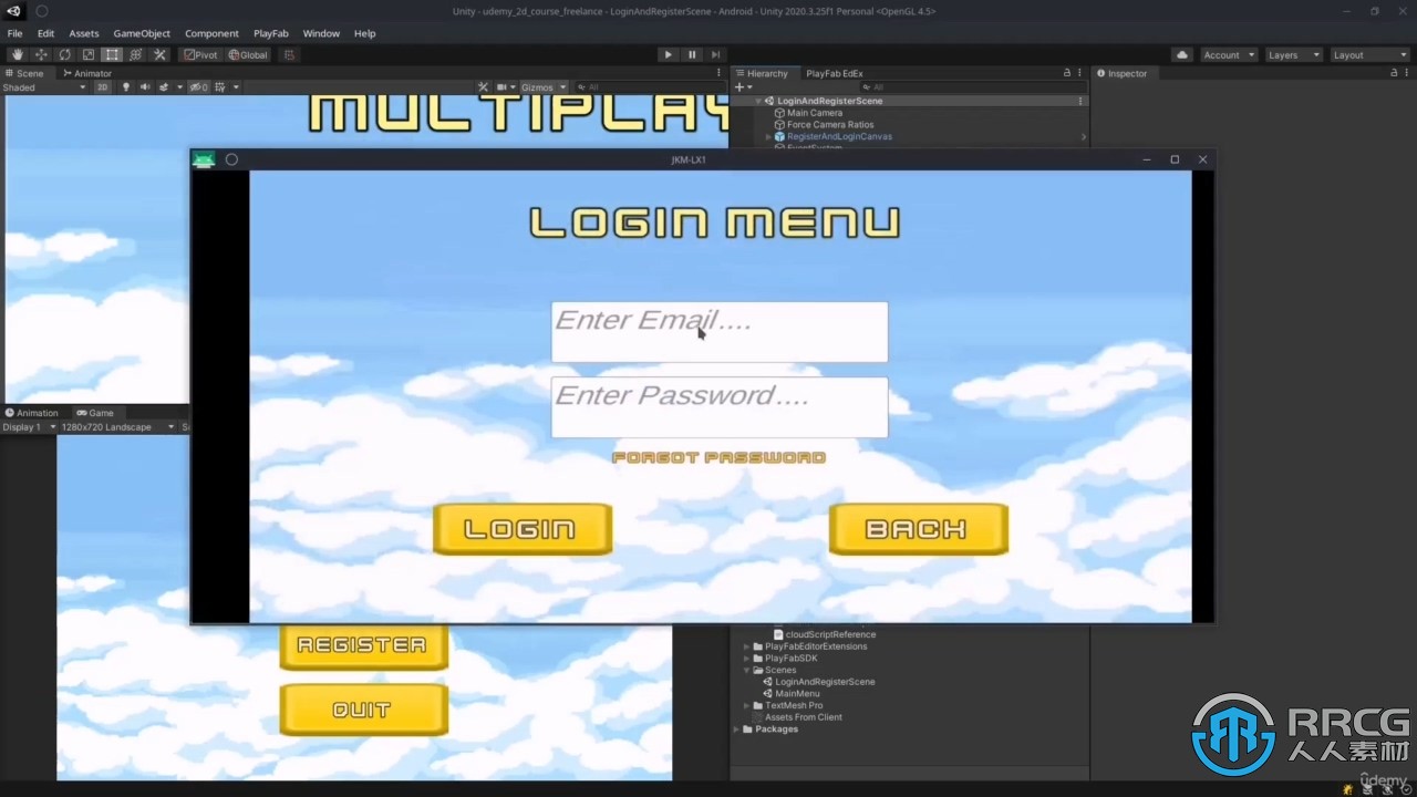 Unity与Playfab Photon 2D多人游戏开发视频教程
