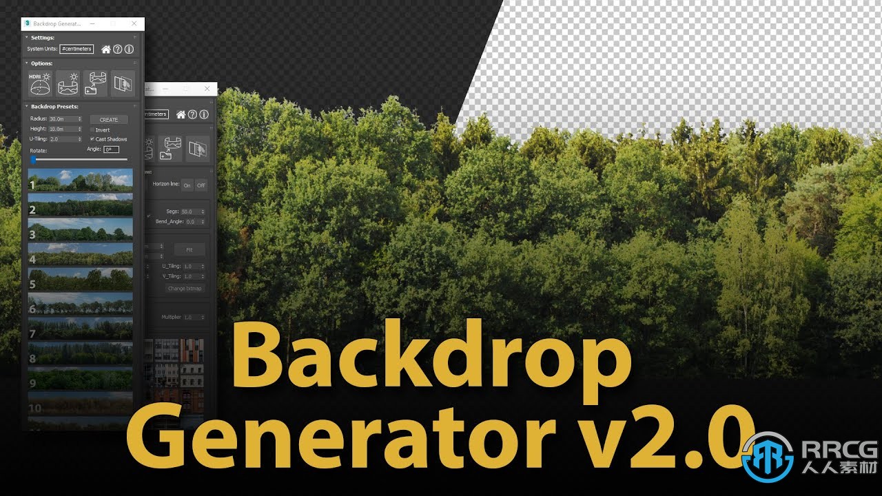 Backdrop Generator自动背景创建3dsmax脚本V2.0版