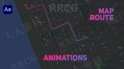 现代时尚5个创意地图路线展示动画AE模板