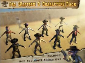 专业西部牛仔人类人形生物角色3D模型Unity游戏素材资源