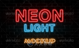 霓虹灯效果展示PSD模板Neon_Lights_Effect